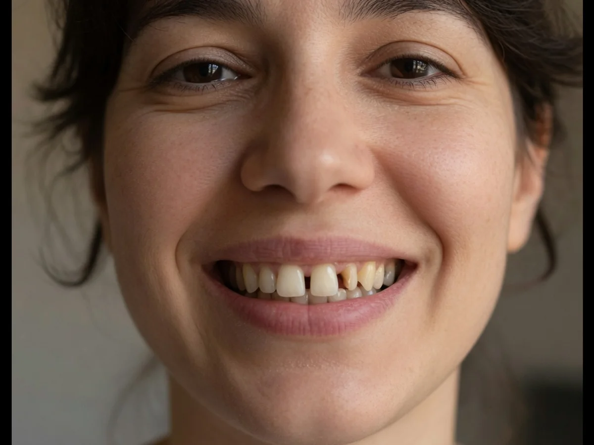 Before: a missing upper tooth
